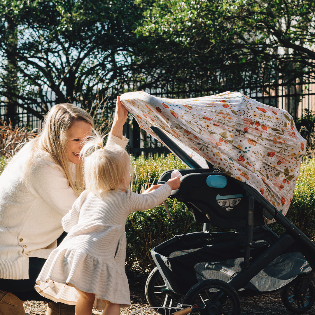 infant car seat and stroller covers 5-in-1 Cover- Strawberry Fields