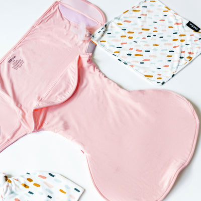 BLUSH SWADDLE WELCOME BABY GIFT BOX