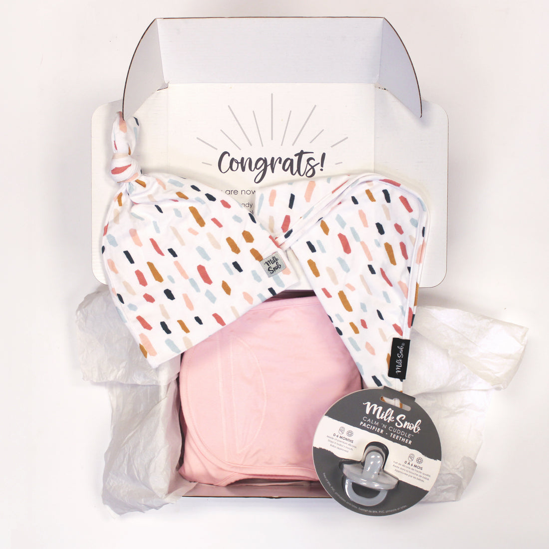 BLUSH SWADDLE WELCOME BABY GIFT BOX