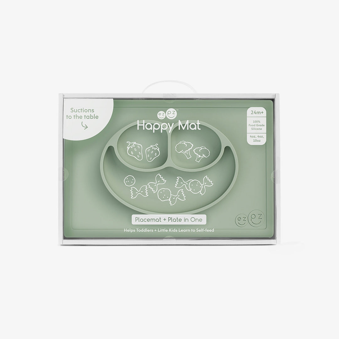 Ezpz Happy Mat (Lime) - 100% Silicone Suction Plate with Built-in Ezpz Happy Mat (Lime) - 100% Silicone Suction Plate with Built-in